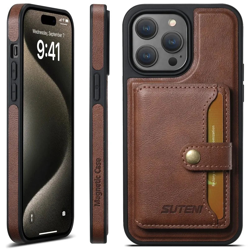 2 in 1 Detachable Leather Magnetic iPhone Case - DealJustDeal