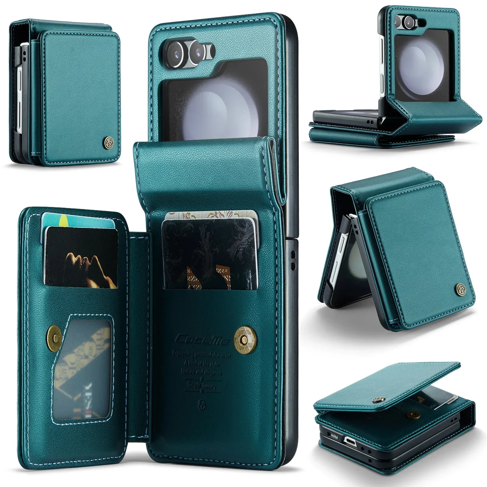 Magnetic Wallet Flip Leather Galaxy Z Flip Case - DealJustDeal