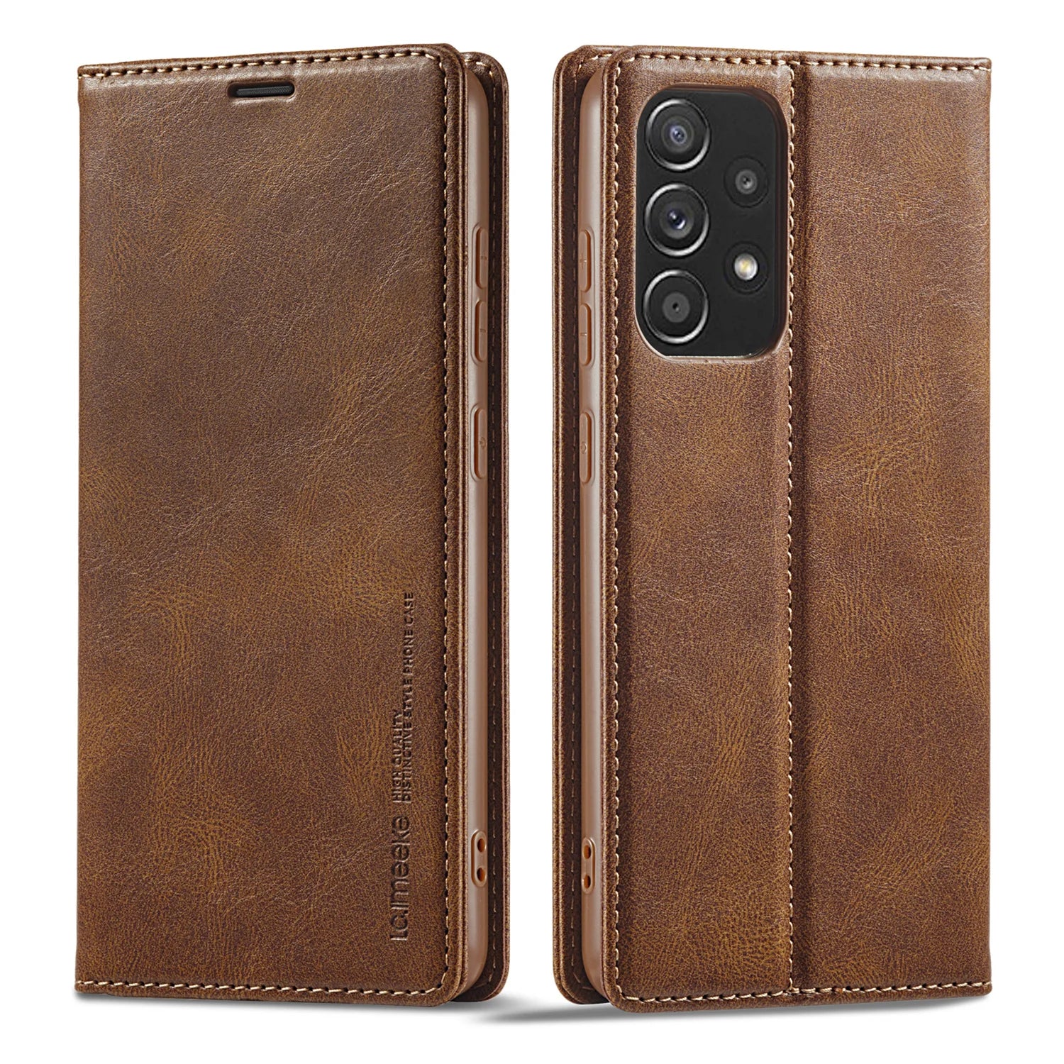 Anti-theft Brush Wallet Magnetic Flip Leather Galaxy A and S Case - DealJustDeal