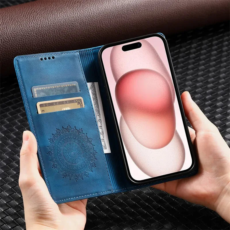 Magnetic Flip Wallet Leather A Case - DealJustDeal