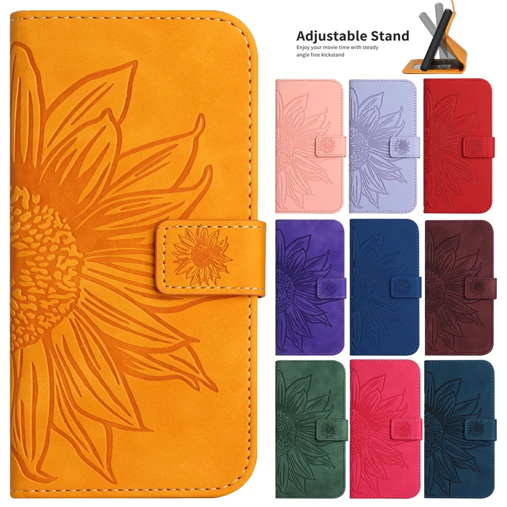 Sunflower Wallet Flip Leather iPhone Case - DealJustDeal