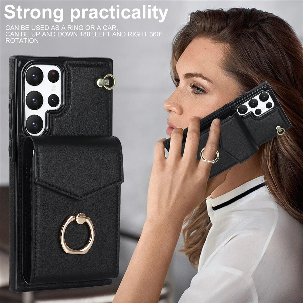 Stand Holder Wallet Leather Galaxy S Case - DealJustDeal