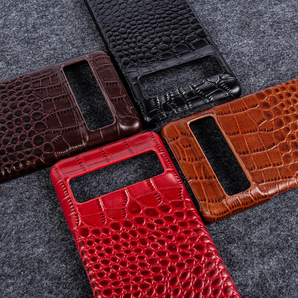 Crocodile Pattern Genuine Leather Google Case - DealJustDeal