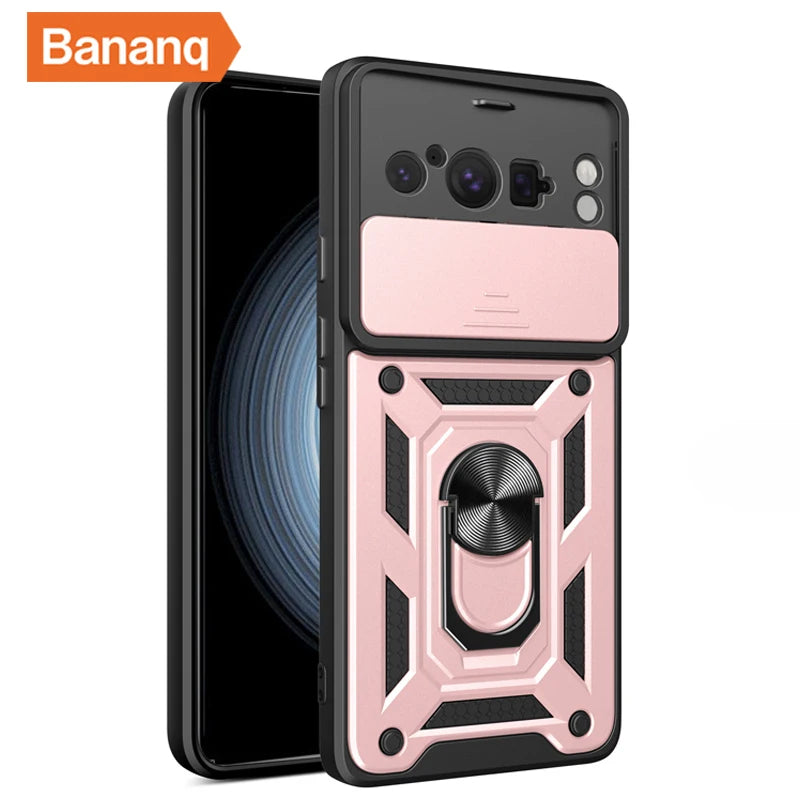 Slide Camera Lens Protection Magnetic Ring Stand Armor Google Case - DealJustDeal