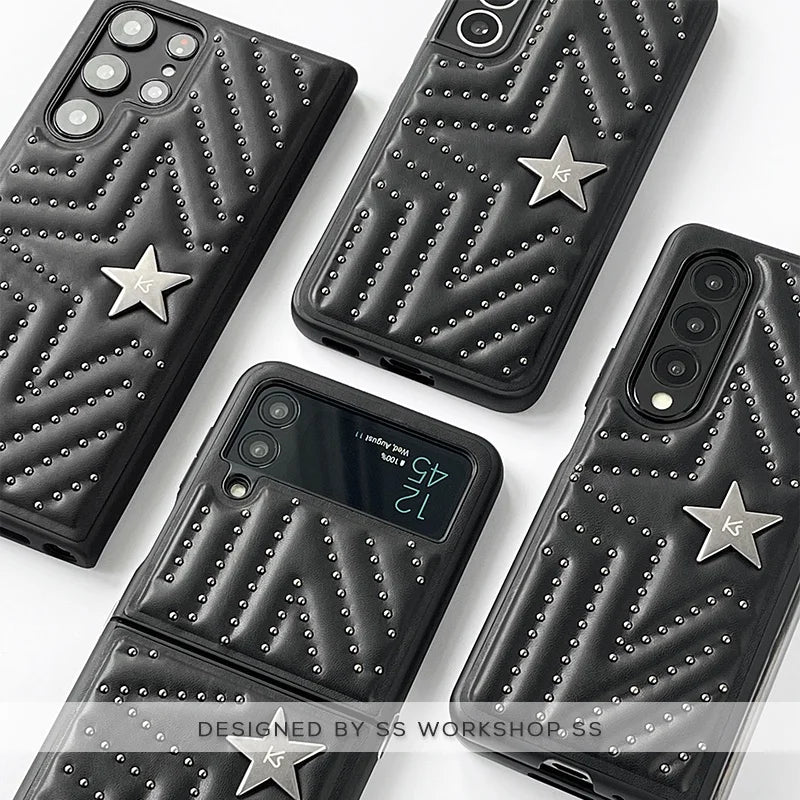 Rivet Stars Leather iPhone Case - DealJustDeal