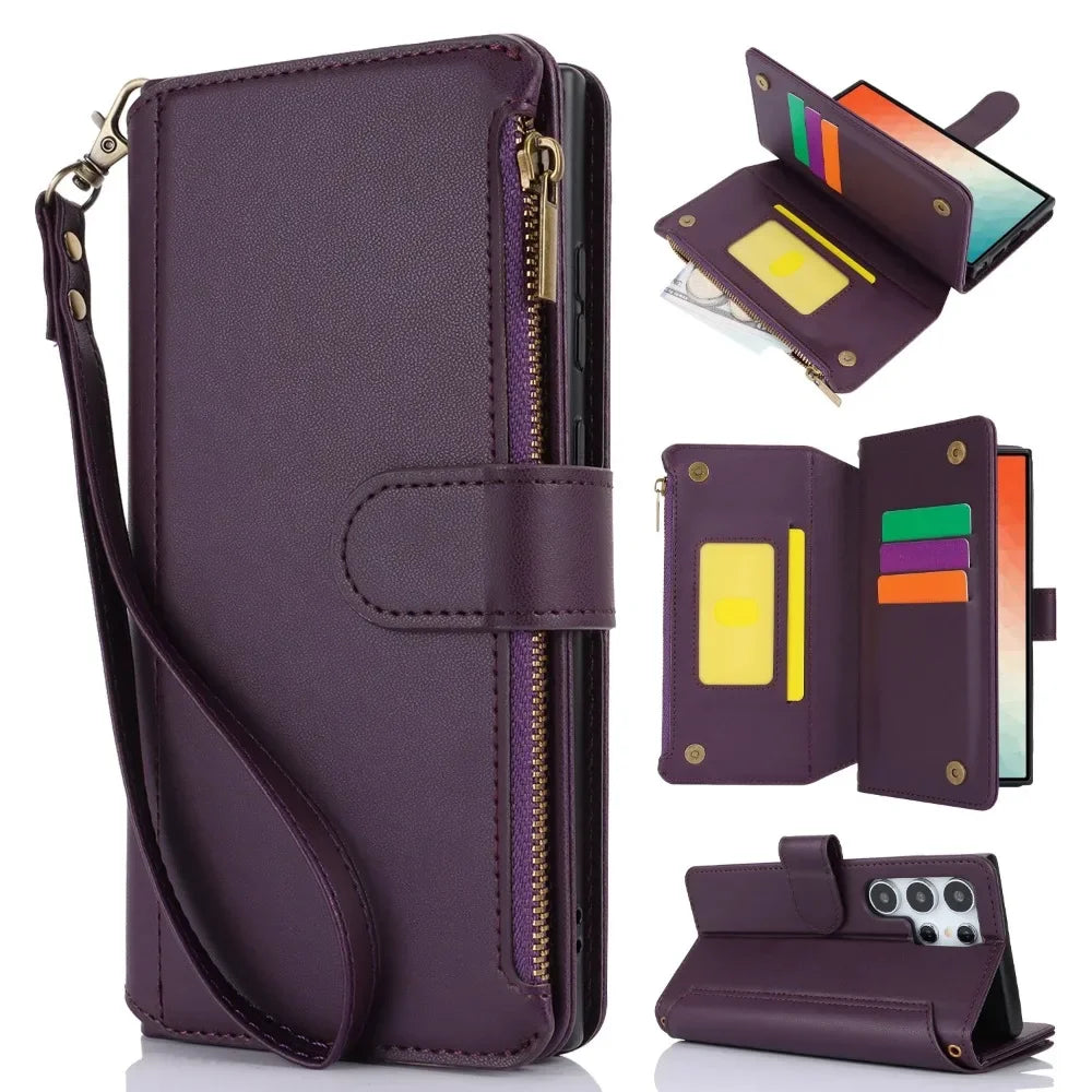 Crossbody Cards Holder Wallet Leather Galaxy A, Note and S Case - DealJustDeal