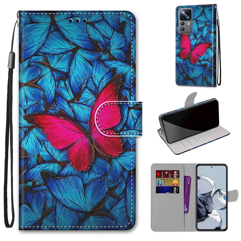 Wallet Stand Book Flower Pattern Flip Leather Galaxy A Case - DealJustDeal