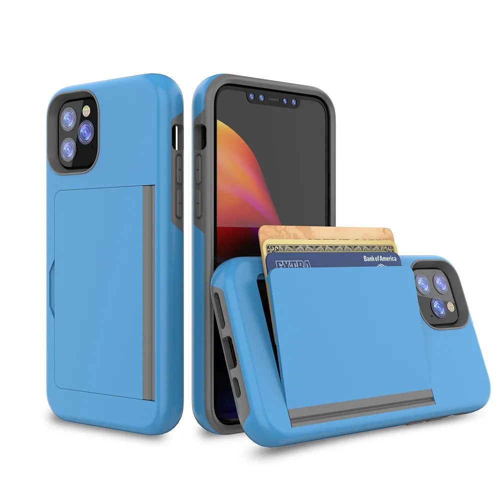 Armor Card Slot Candy Color iPhone Case - DealJustDeal