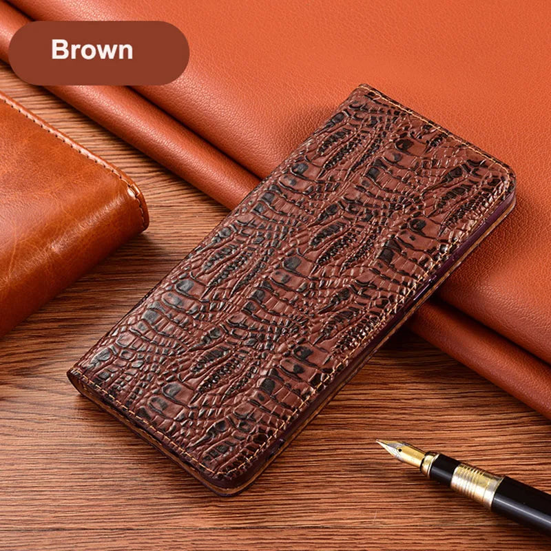 Crocodile Claw Magnetic Genuine Leather iPhone Case - DealJustDeal