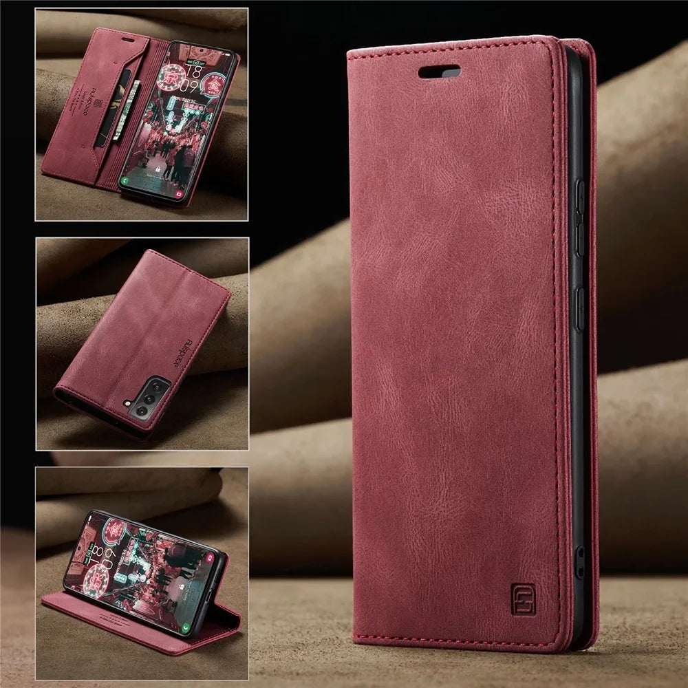 Wallet Folio Flip Leather Galaxy A and S Case - DealJustDeal