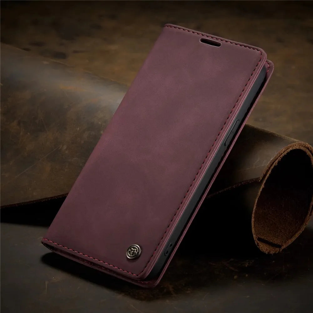 Matte Leather Flip iPhone Case - DealJustDeal