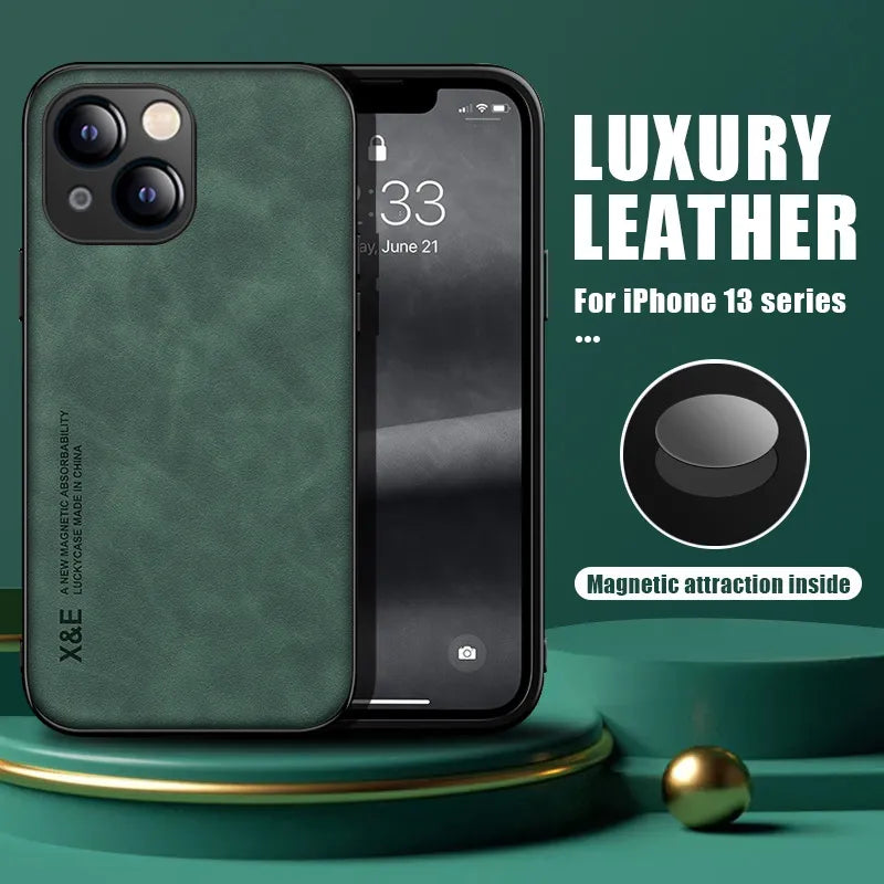 Sheepskin Matte Slim Magnetic Leather iPhone Case - DealJustDeal