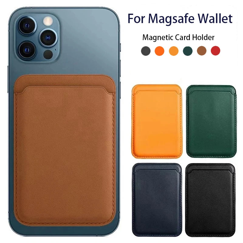 For Magsafe Magnetic Luxury Leather Card Holder Wallet Case - DealJustDeal