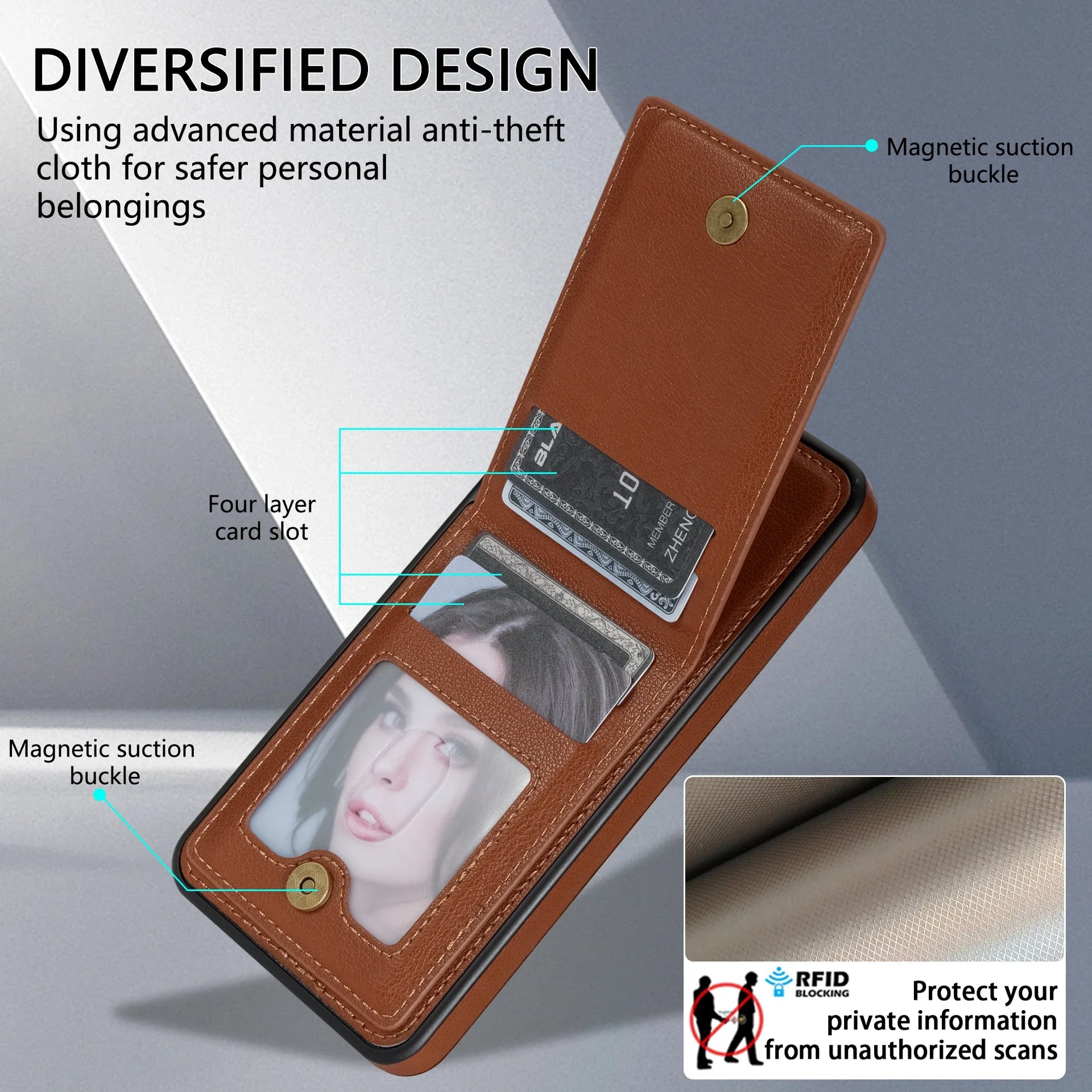 Magnetic Kickstand Flip Wallet Galaxy S Case - DealJustDeal