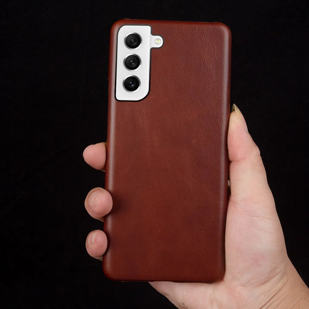 Luxury Oil Wax Genuine Leather Galaxy A, Note and S Case - DealJustDeal