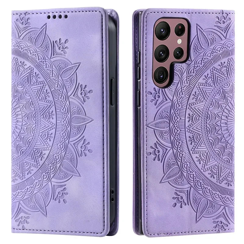 Wallet Card Magnetic Flip Leather Galaxy Note and S Case - DealJustDeal