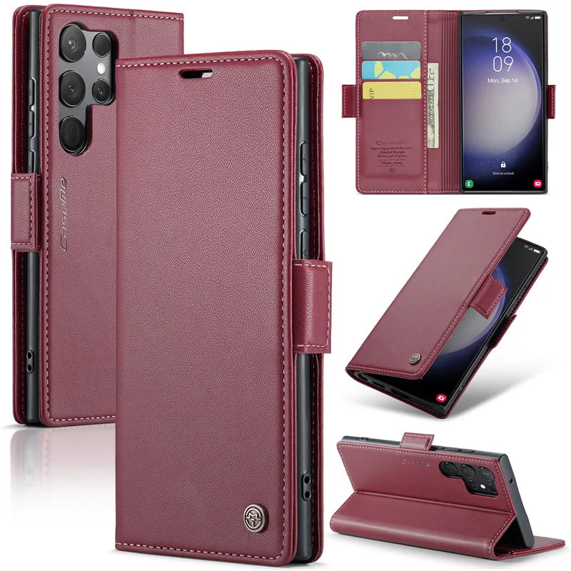 Card Leather Wallet Galaxy A, Note and S Case - DealJustDeal