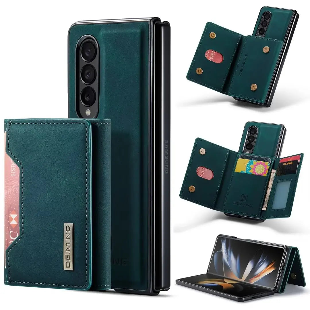 Detachable Card Pocket Flip Leather Magnetic Wallet Galaxy Fold Z Case - DealJustDeal