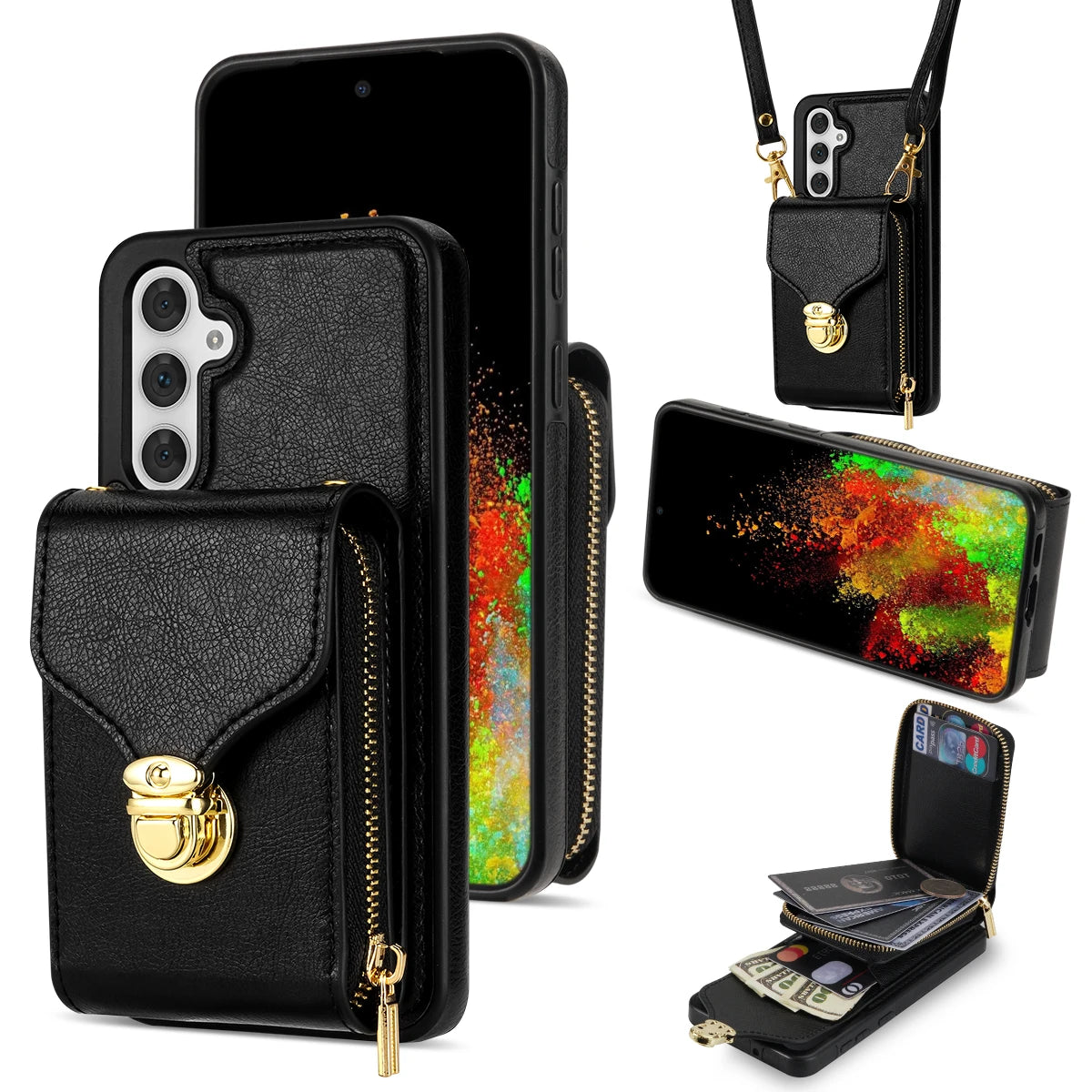 Card Slot Holder Wallet Leather Galaxy A Case - DealJustDeal