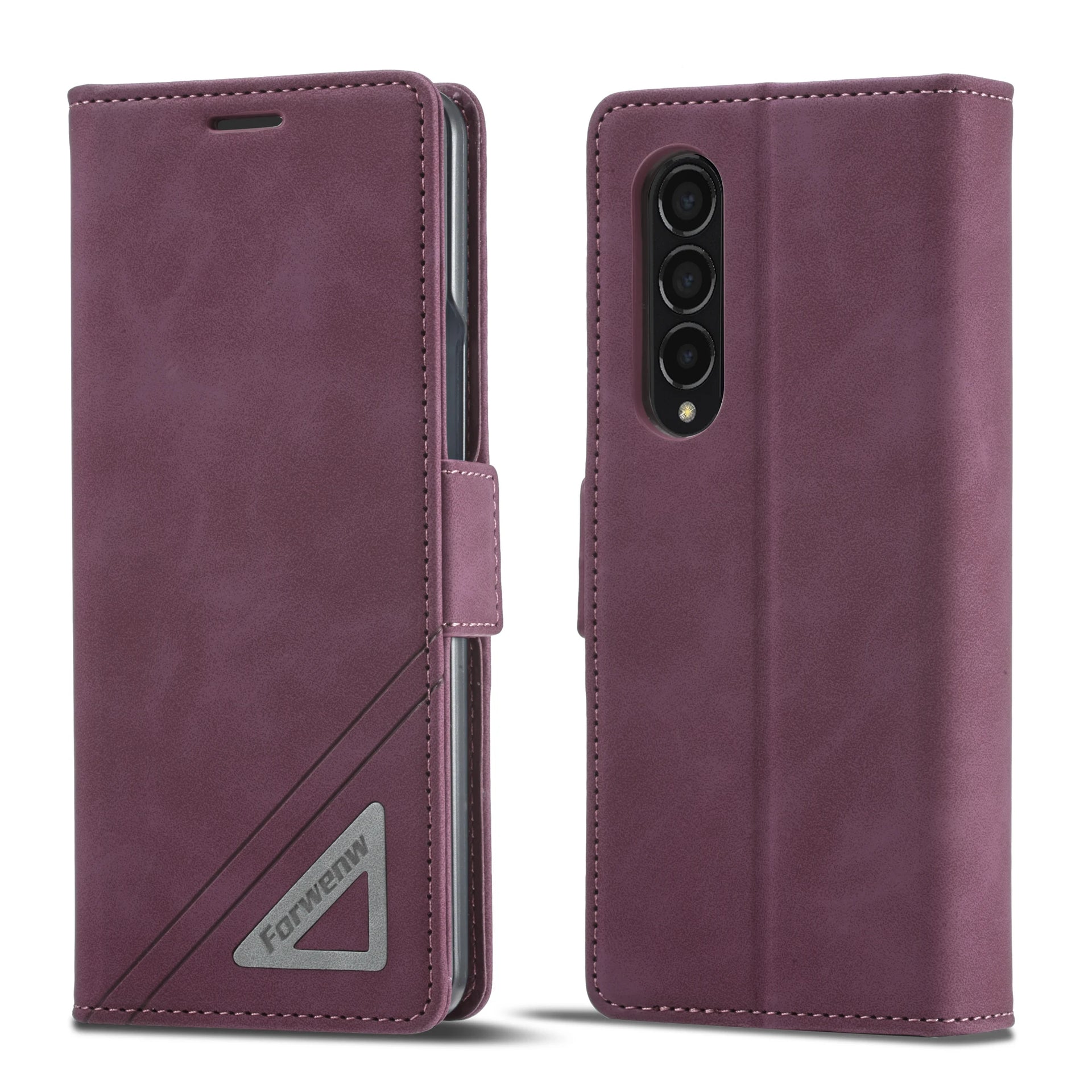 Card Holder Wallet Magnetic Flip Leather Galaxy Z Fold Case - DealJustDeal