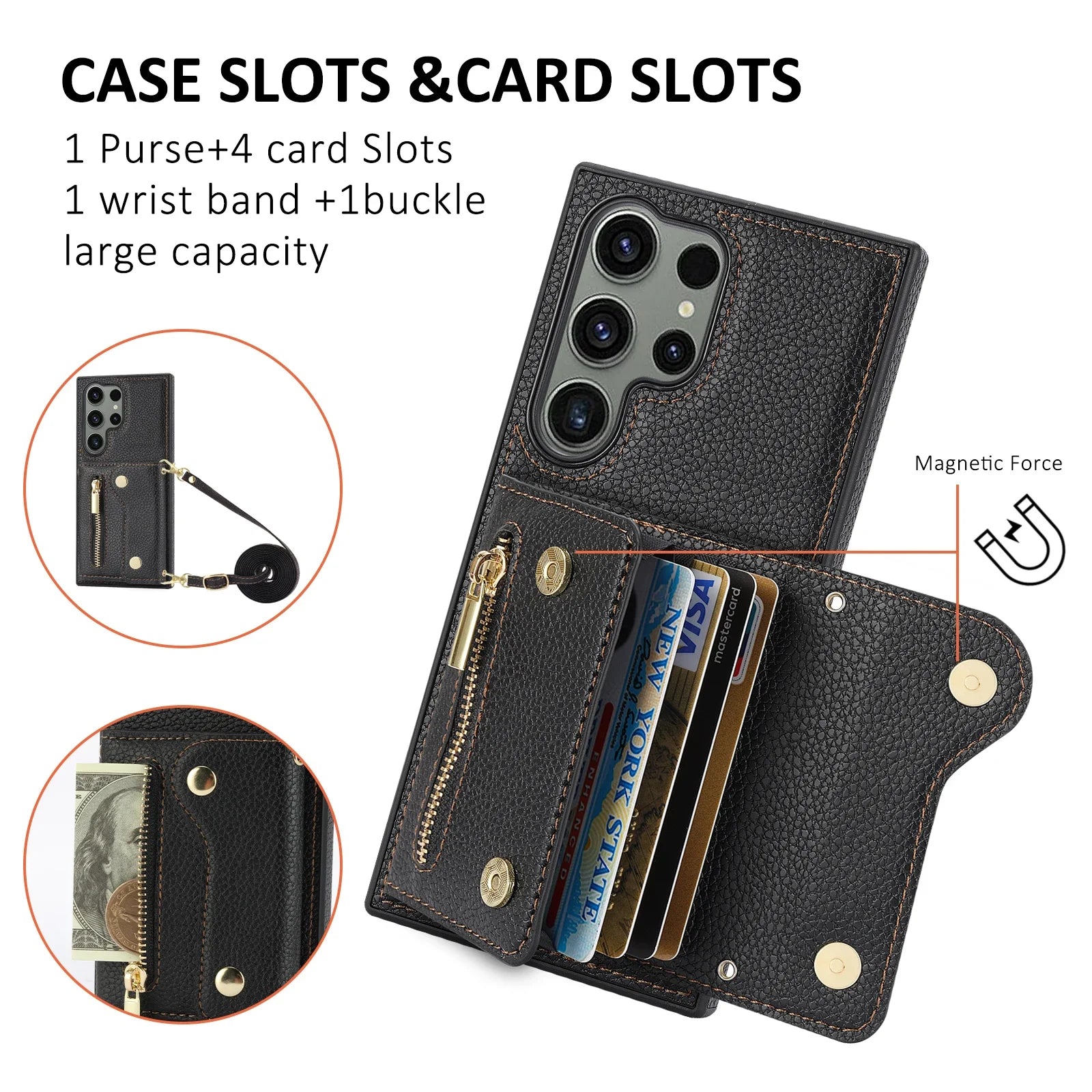 Cards Slot Wallet Leather Galaxy A Case - DealJustDeal