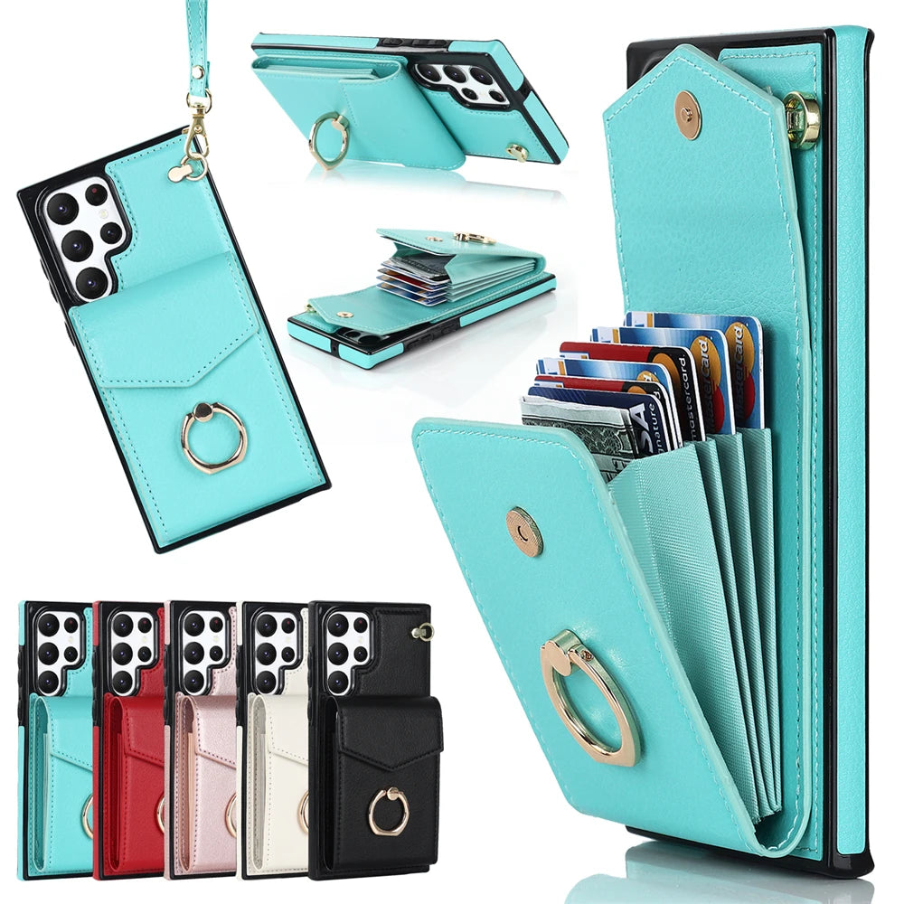 Luxury Wallet Leather Galaxy S Case - DealJustDeal