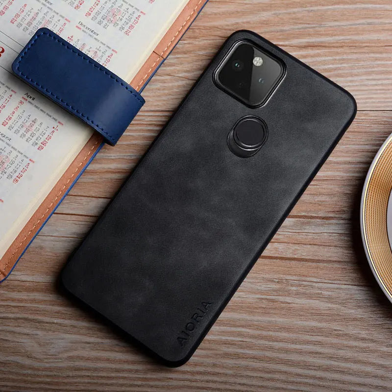 simple solid color fingerprint proof Leather google Case - DealJustDeal