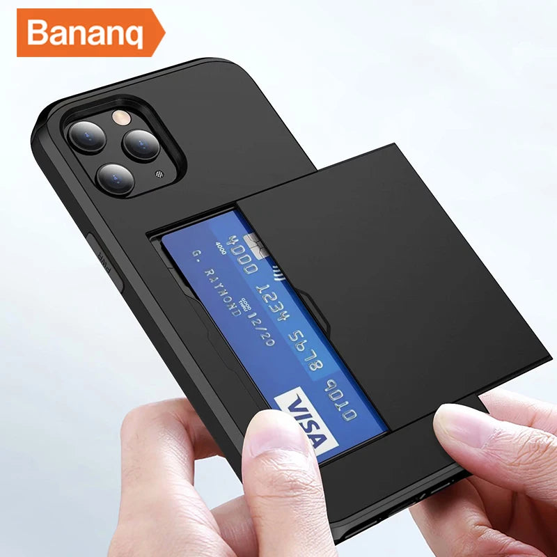 Shockproof Wallet Slide Card Slot iPhone Case - DealJustDeal