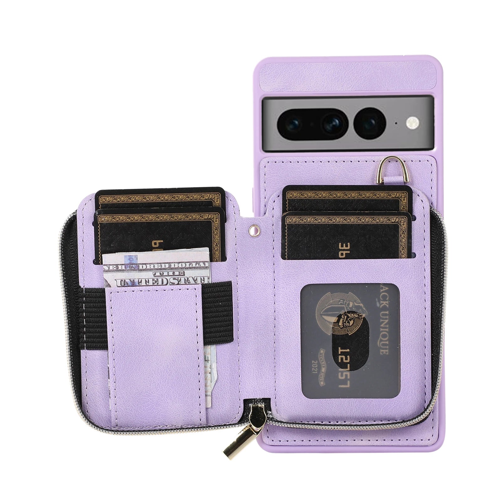 Zipper Crossbody Leather Wallet Google Case - DealJustDeal