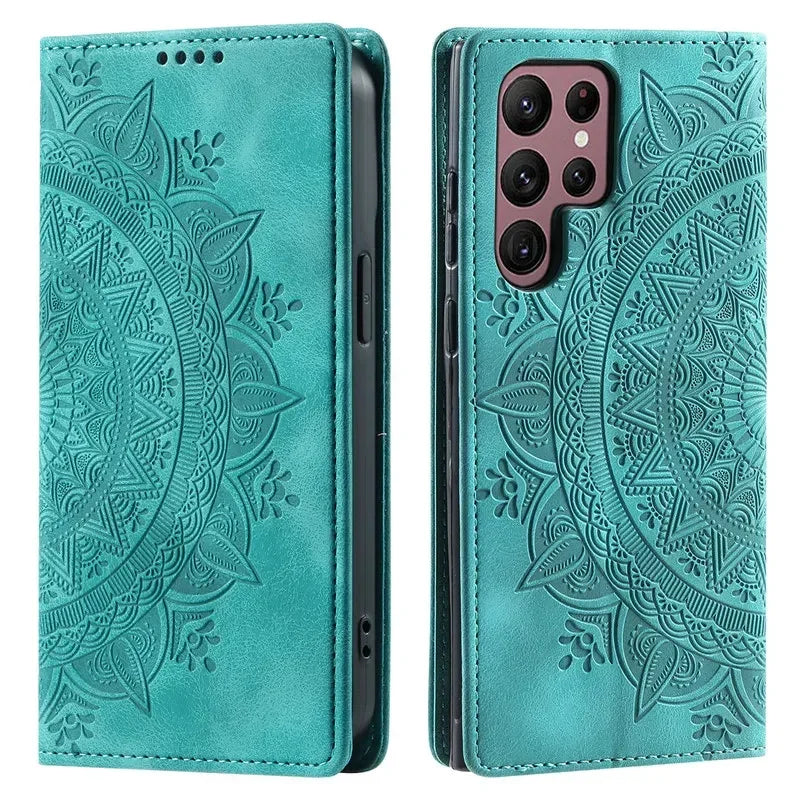 Wallet Card Magnetic Flip Leather Galaxy Note and S Case - DealJustDeal