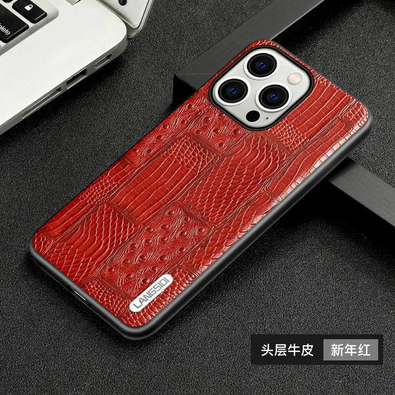 Genuine Leather Shockproof iPhone Case - DealJustDeal