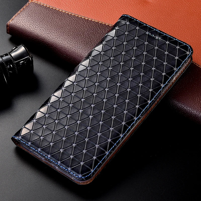 Flip Wallet Diamond Genuine Leather Google Case - DealJustDeal