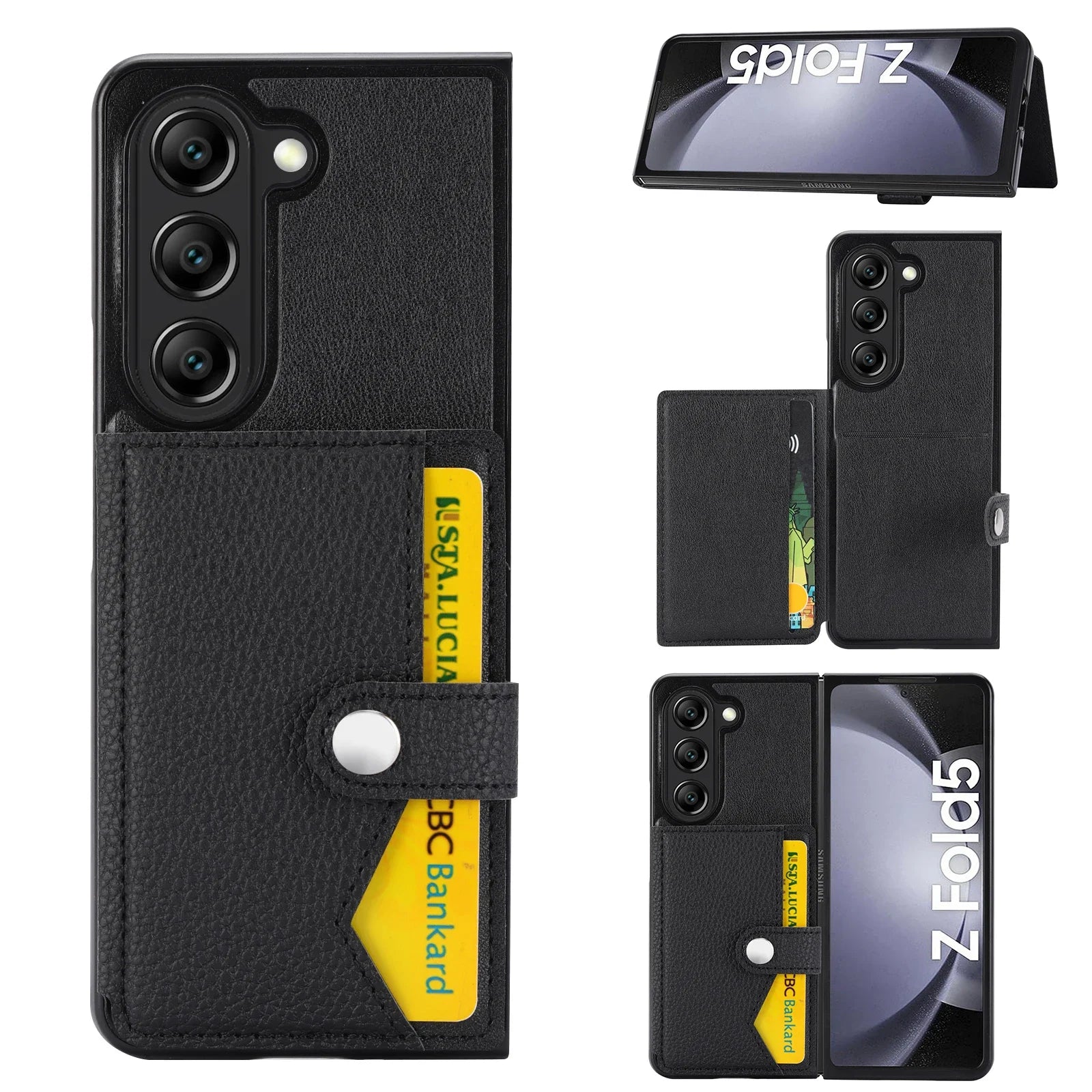 Cards Slot Wallet Leather Galaxy Z Fold Case - DealJustDeal