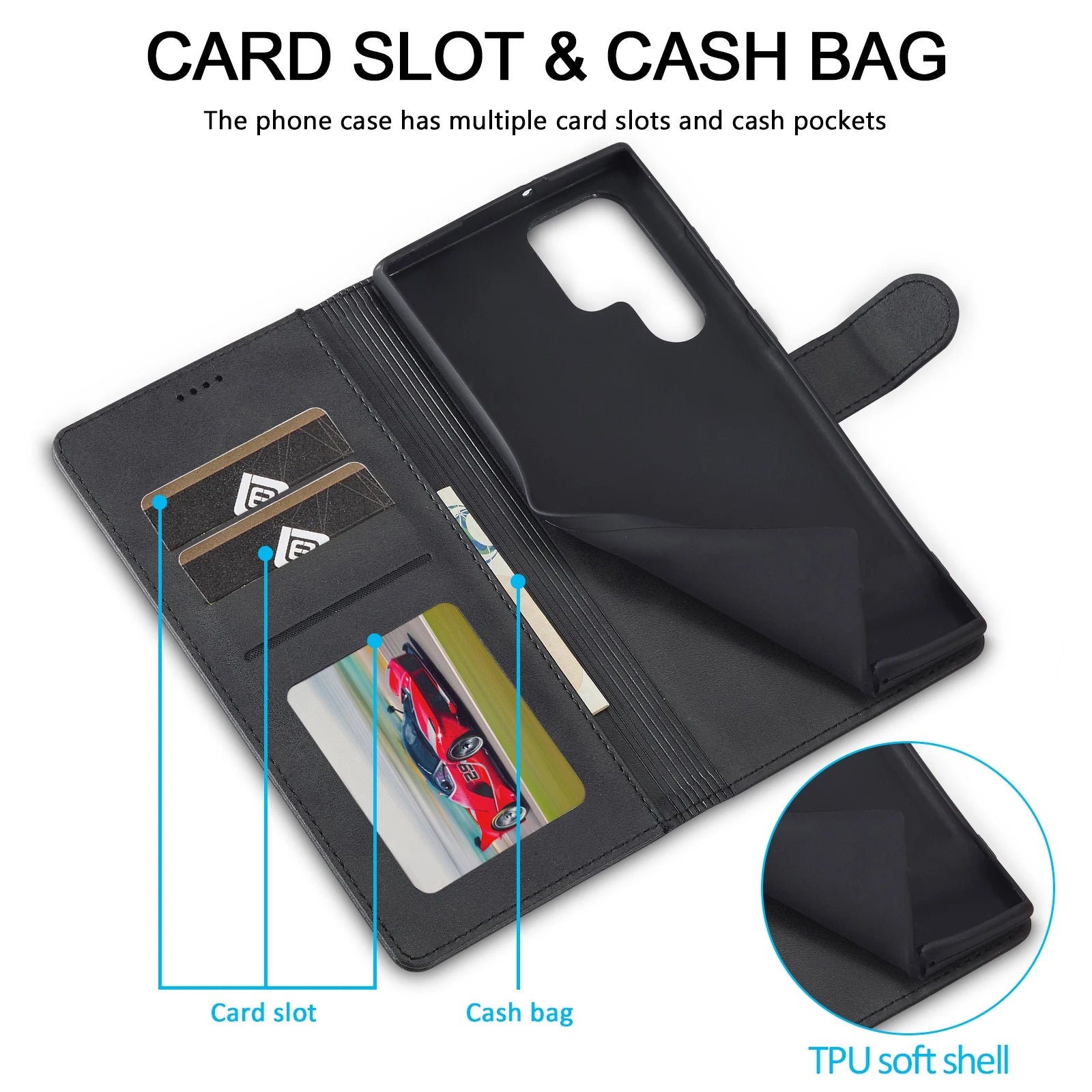 Card Pocket Leather Galaxy A Case - DealJustDeal