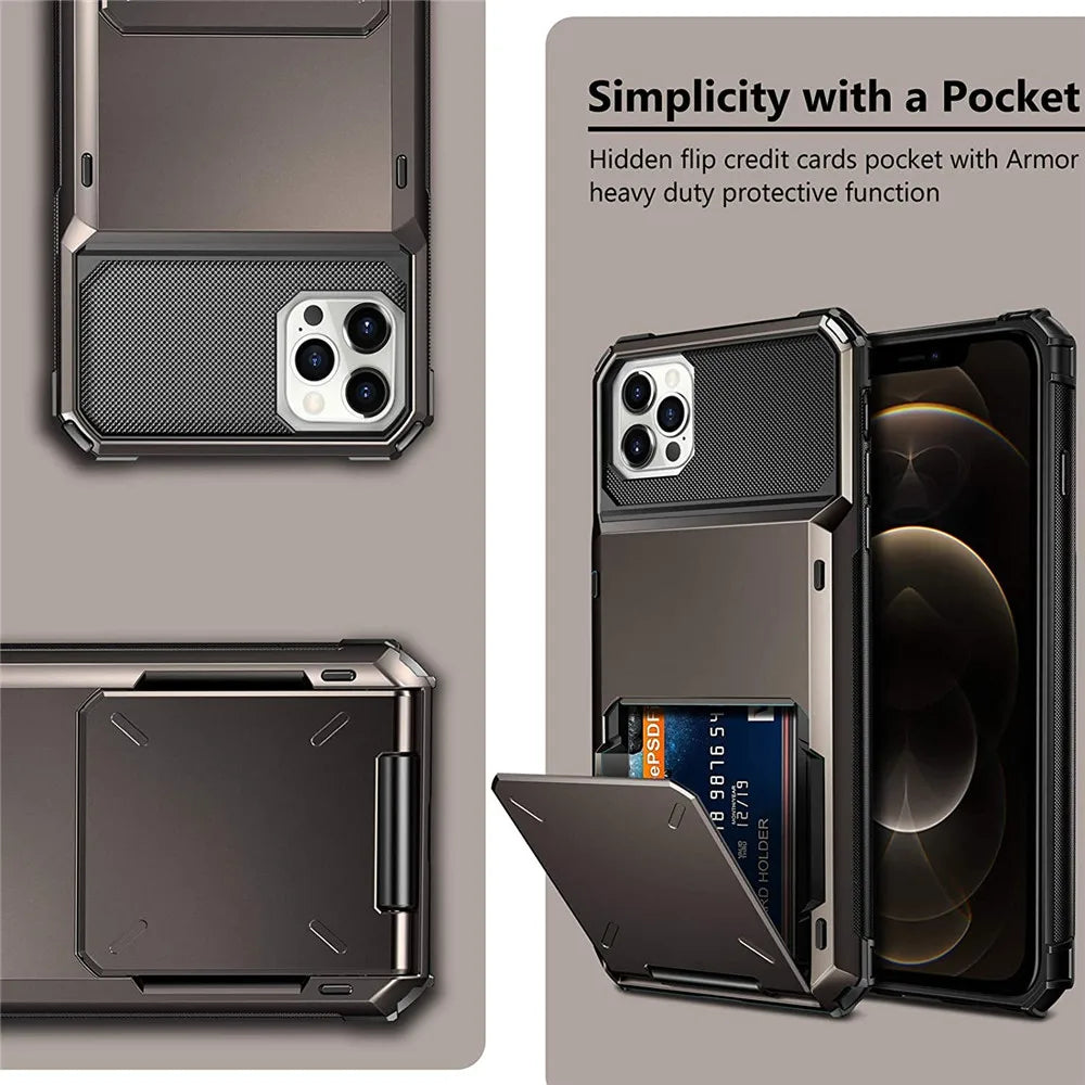 Wallet 4-Card Slot Credit Card Holder iPhone Case - DealJustDeal