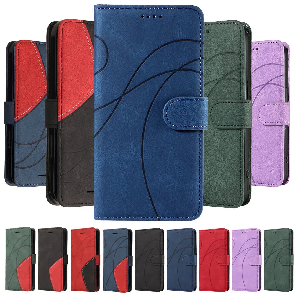 Flip Wallet Line Leather Google Case - DealJustDeal