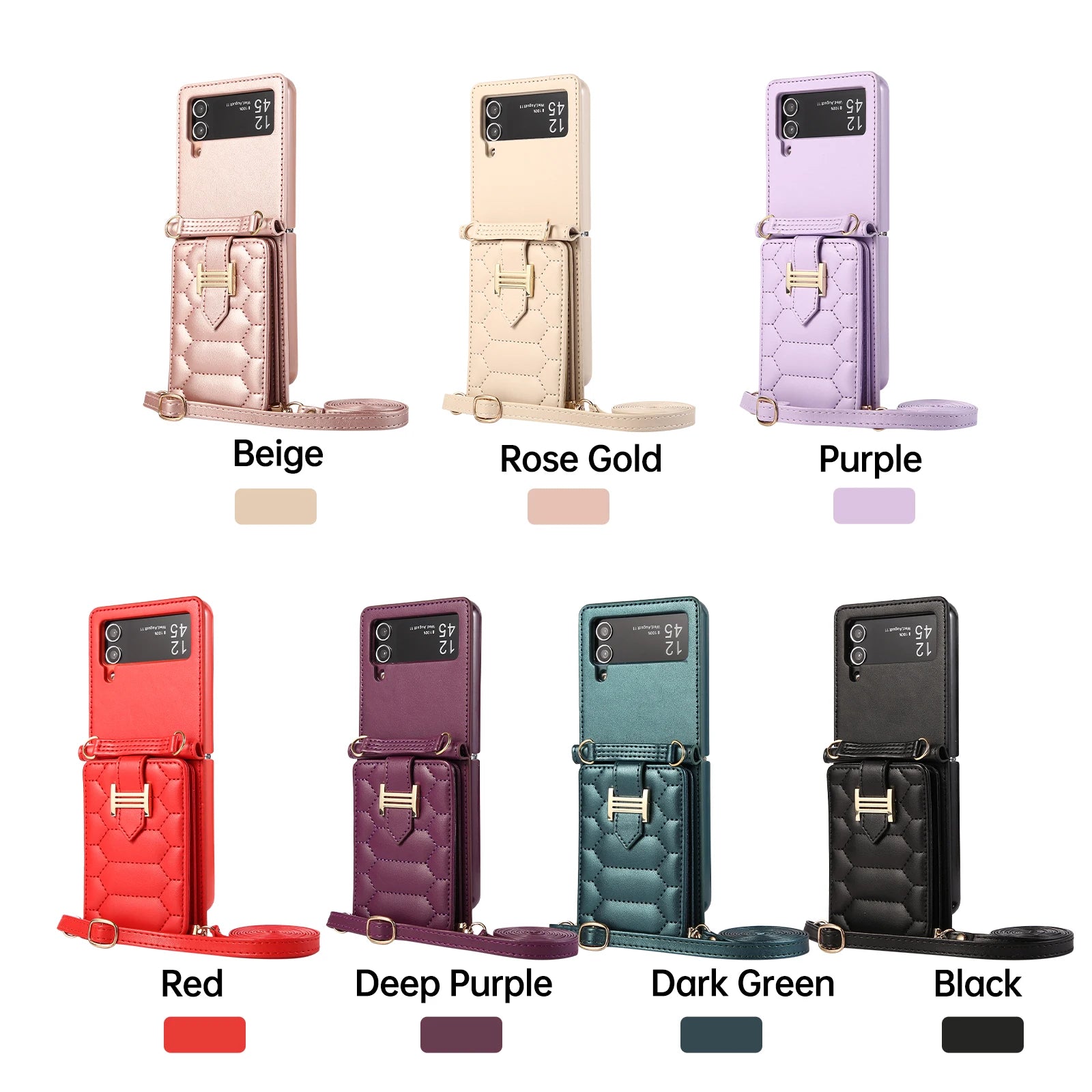 Vertical Cards Slot Holder Wallet Leather Galaxy Z Flip Case - DealJustDeal