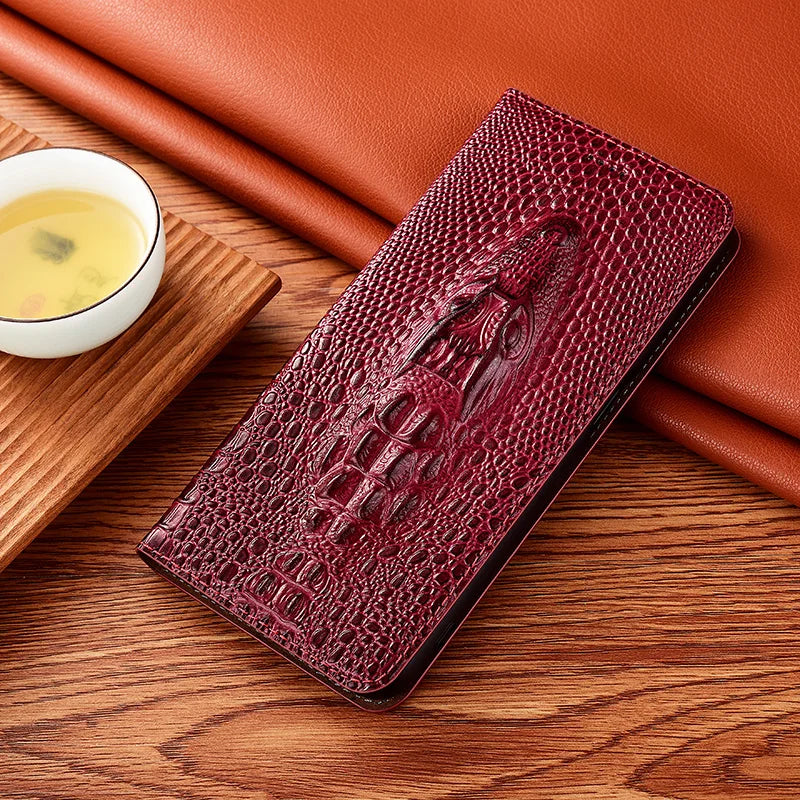 Crocodile Genuine Leather Magnetic Flip Galaxy Note Case - DealJustDeal