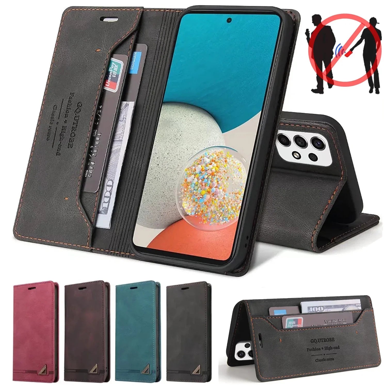 Anti-theft Flip Leather Galaxy A Case - DealJustDeal