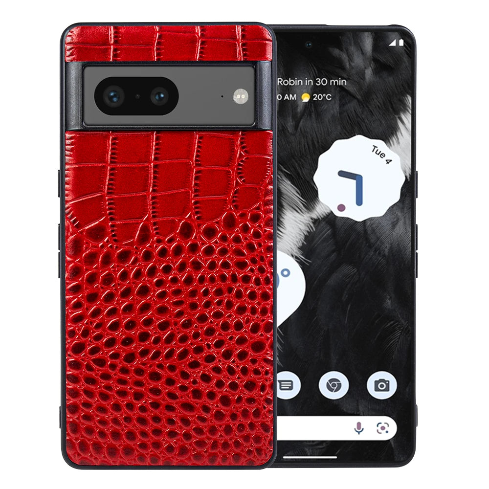 Handmade Cowhide Crocodile Pattern  Genuine Leather Google Case - DealJustDeal