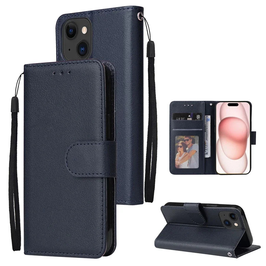 Wallet With Card Photo Frame Stand Magnetic Flip Leather iPhone Case - DealJustDeal