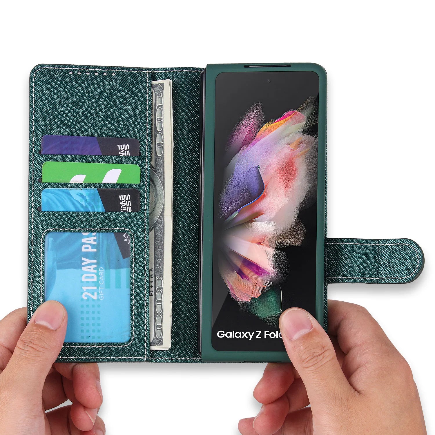 Magnetic Leather Card Slot Wallet Galaxy Z Fold Case - DealJustDeal