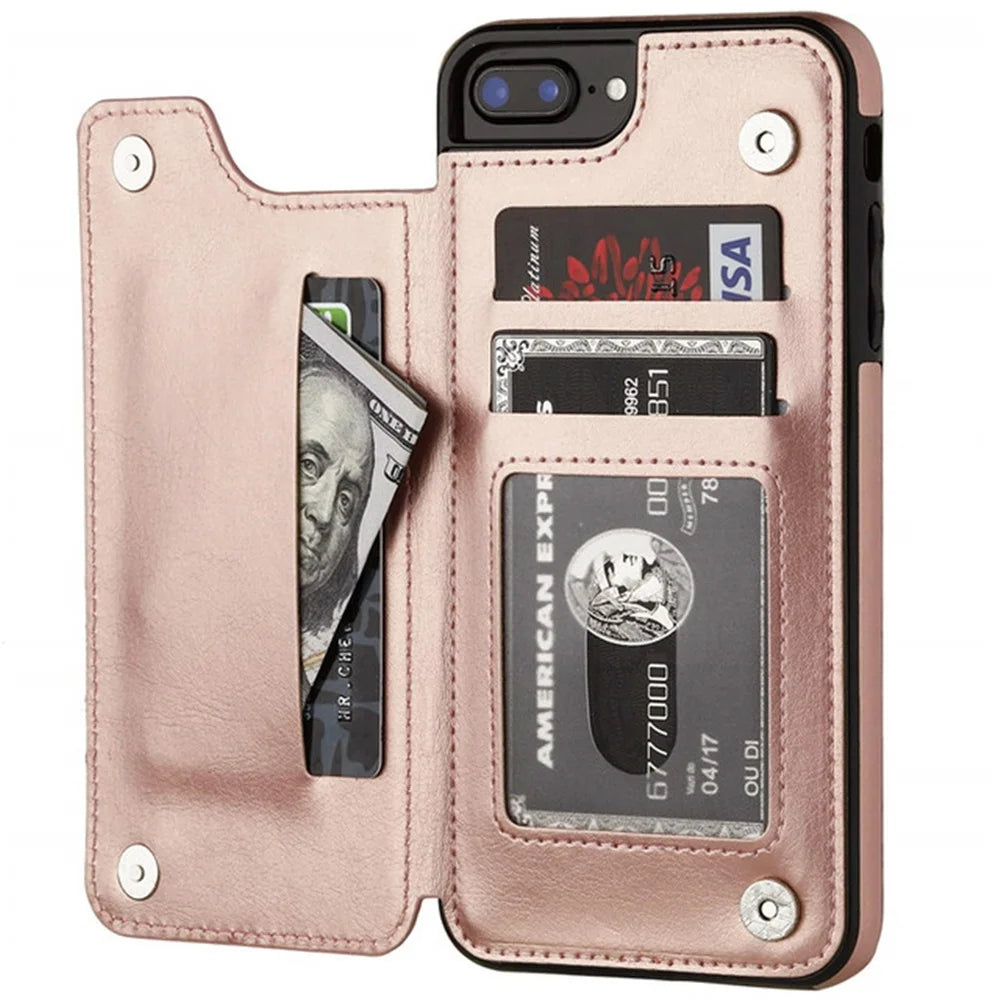 Card Holder Leather iPhone Case - DealJustDeal