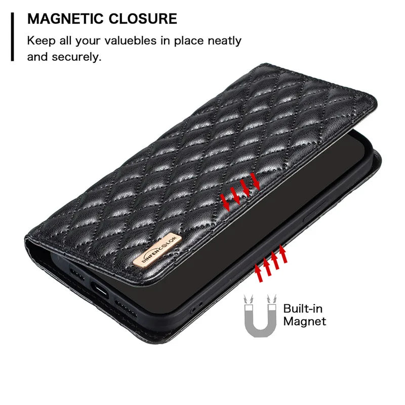 Skin Friendly Flip Wallet Leather Magnetic iPhone Case - DealJustDeal