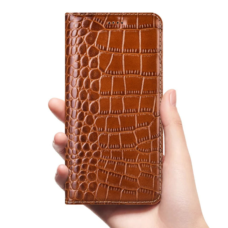 Magnetic Flip Crocodile Genuine Leather Galaxy Note and S Case - DealJustDeal