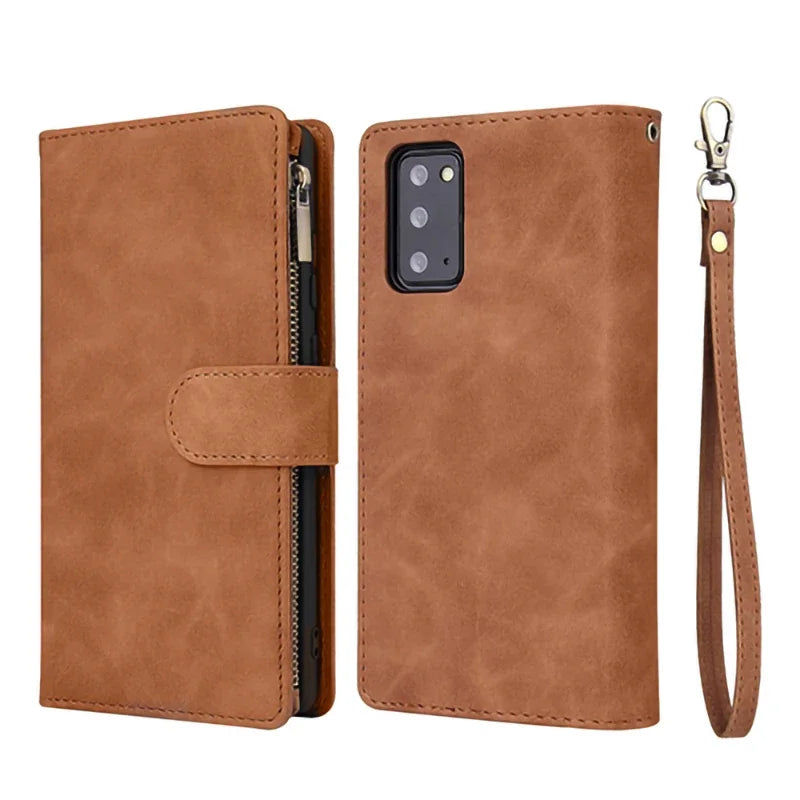 Zipper Flip Wallet Leather Galaxy A Case - DealJustDeal