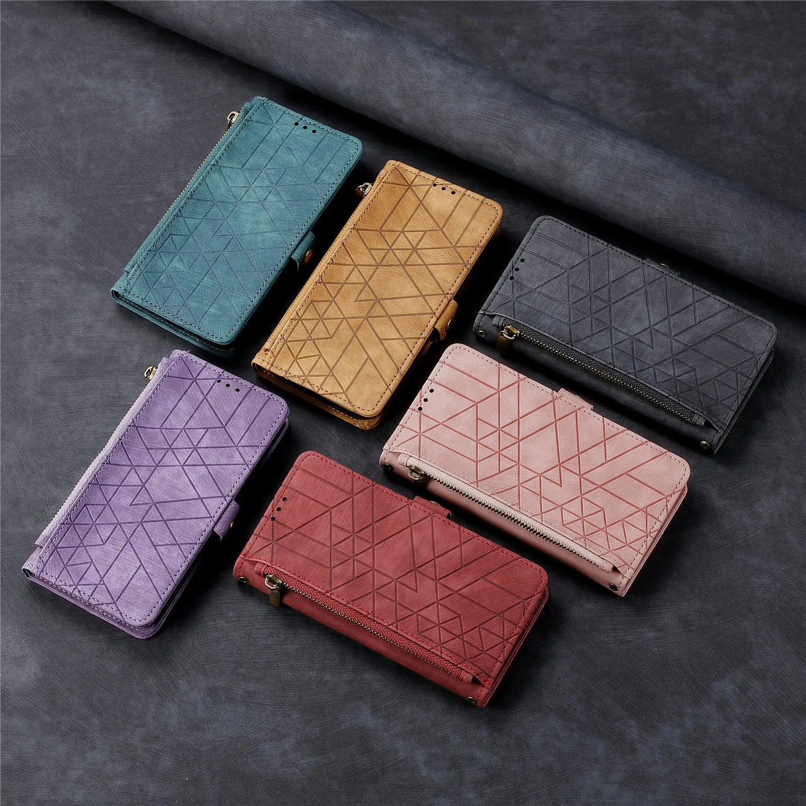 Hand Strap Wallet Zipper Leather Galaxy A and Note Case - DealJustDeal