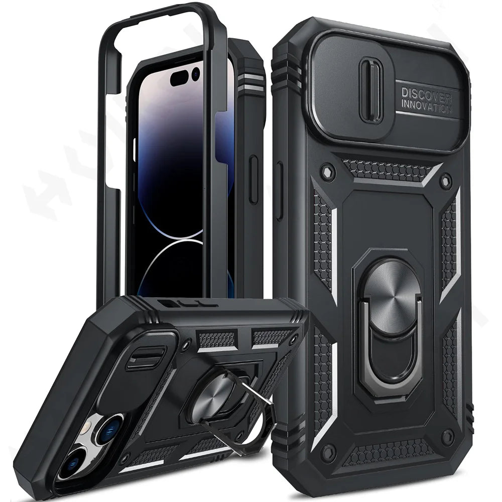 Heavy Duty with Camera 360 Degree Rotate Kickstand Sturdy Shockproof iPhone Case - DealJustDeal