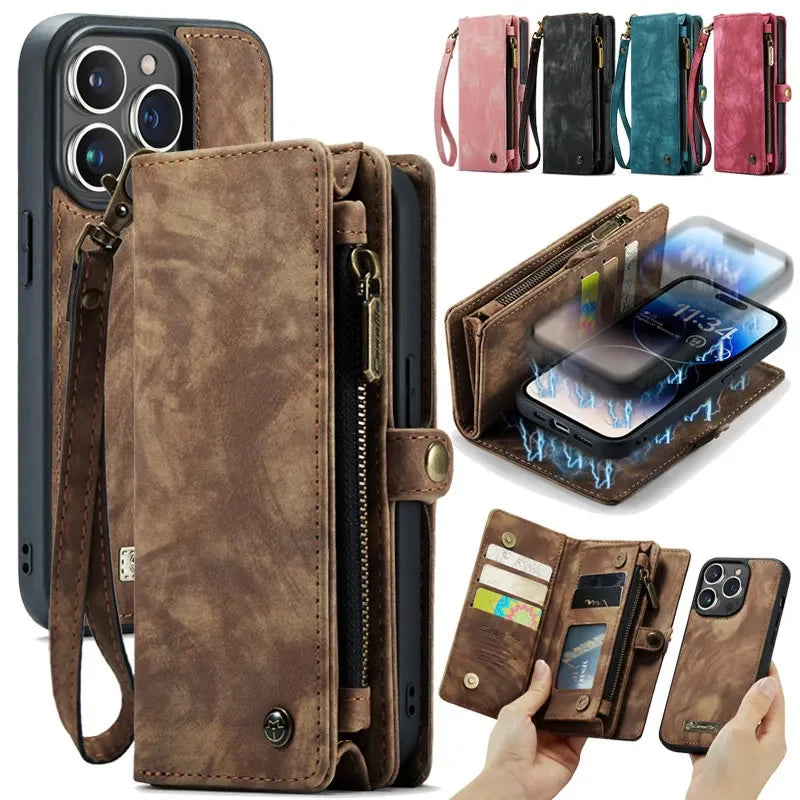 Wallet Card Flip Leather iPhone one Case - DealJustDeal