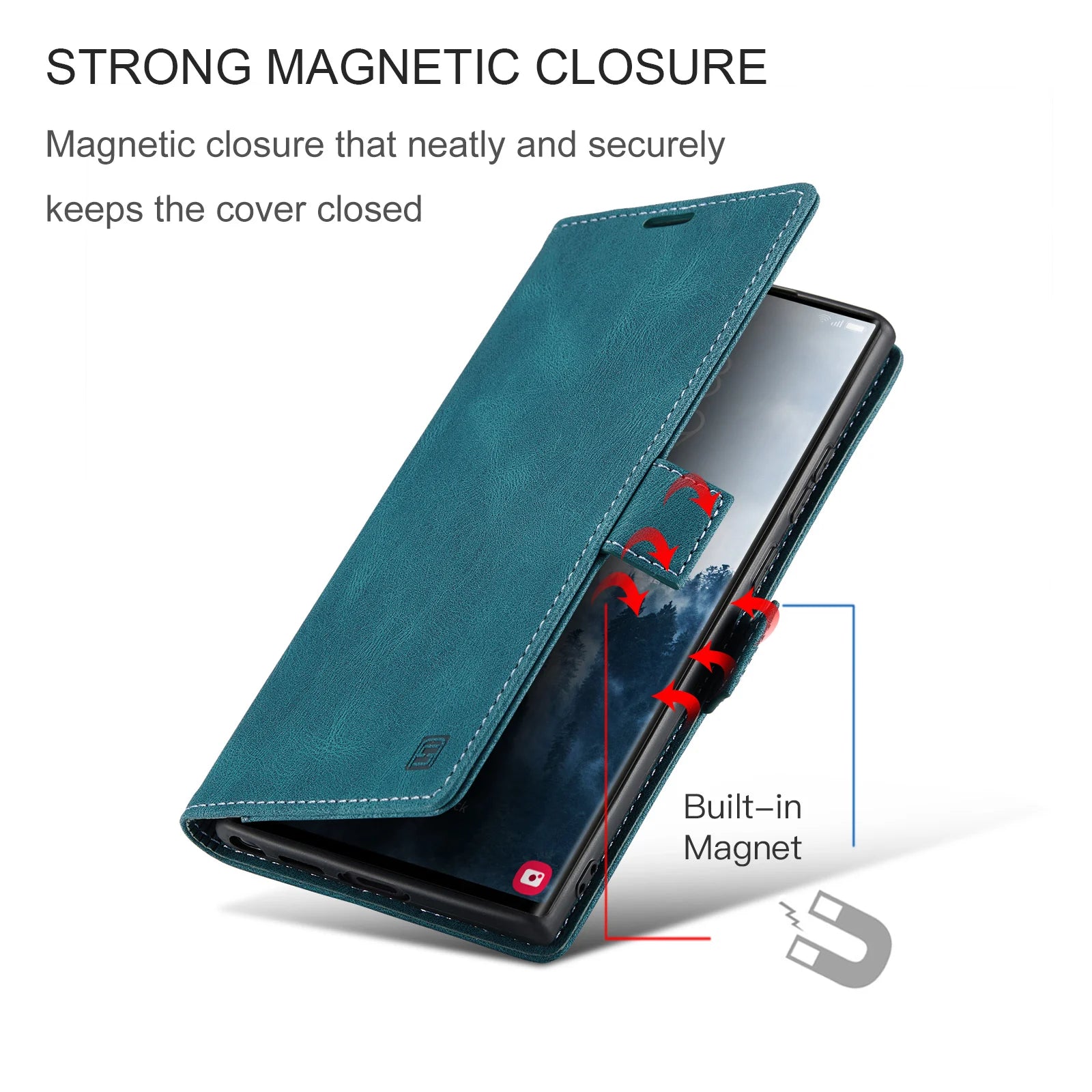 Magnet Flip Card Slot Leather Wallet Galaxy Case - DealJustDeal